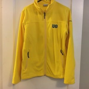 Oregon Ducks Yellow Fleece Jacket Columbia Large L